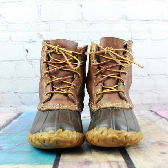 Vintage LL Bean Unlined Brown Leather Maine Hunting Duck Boots 6 M - Picture 4 of 9